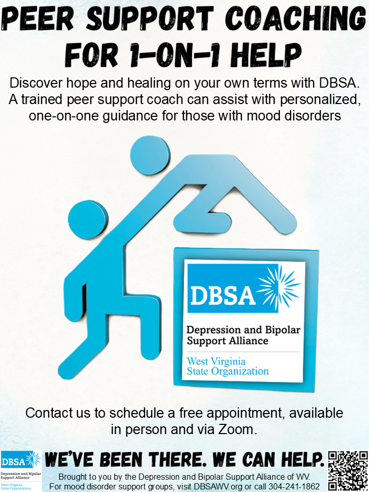 A poster by DBSA WV about Peer Coaching